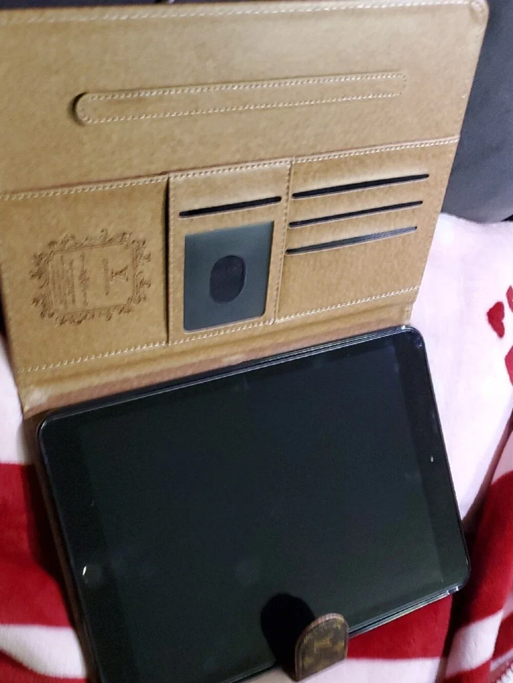 Black Tablet with Blue Screen Apple Ipad Info In The Pictures